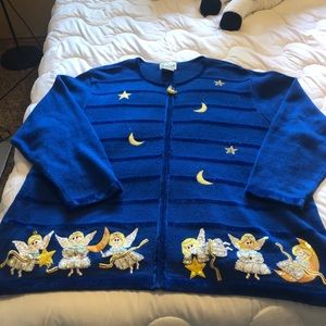 Quacker Factory Christmas knit cardigan sweater 3x